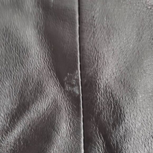 NWT Vintage OUTERBOUND by HMS. Black Leather Pencil Skirt With Split 13/14 - Picture 4 of 11